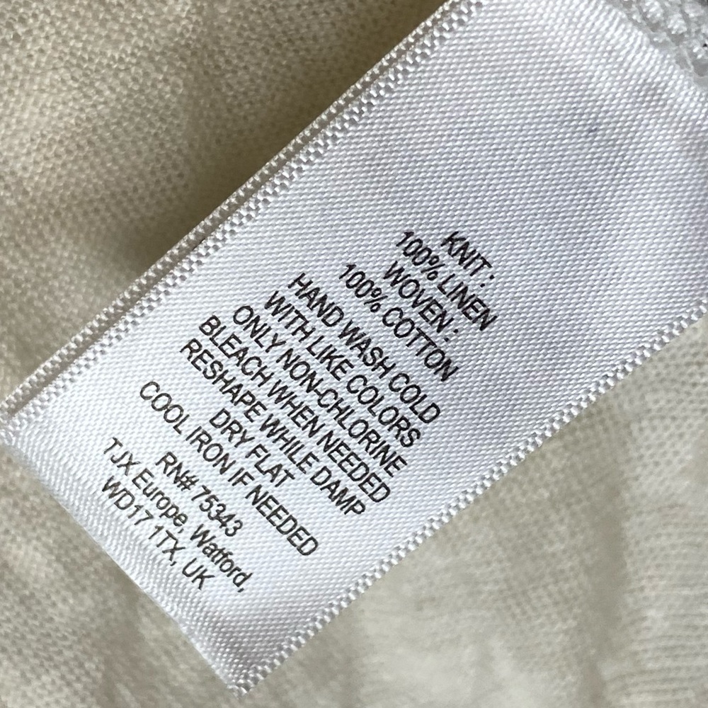 Linen cotton ivory off white sleeveless tank top size xs - Picture 4 of 6